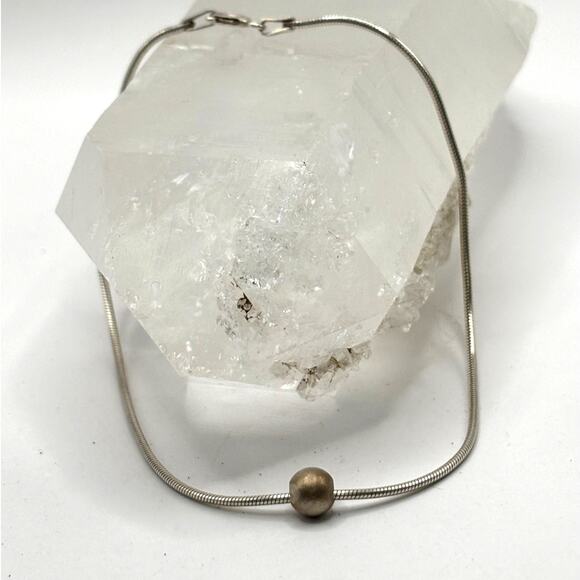 925 Liquid Silver Chain Bracelet or Anklet with Bead – 9 in - Picture 2 of 6